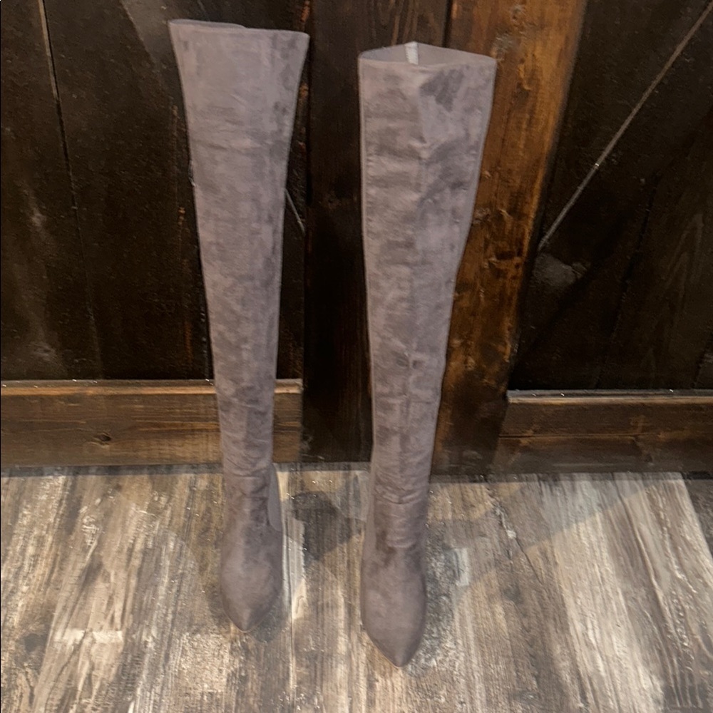 Gray Over-the-Knee Women's Boots